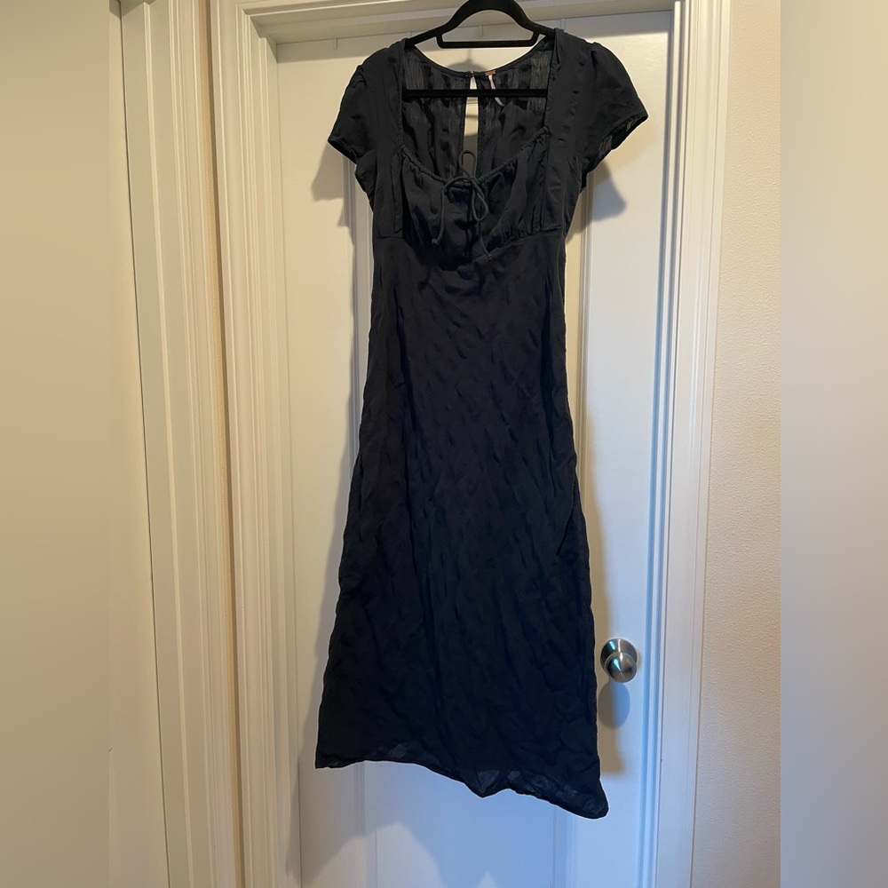 Free People Navy Cotton Maxi Dress